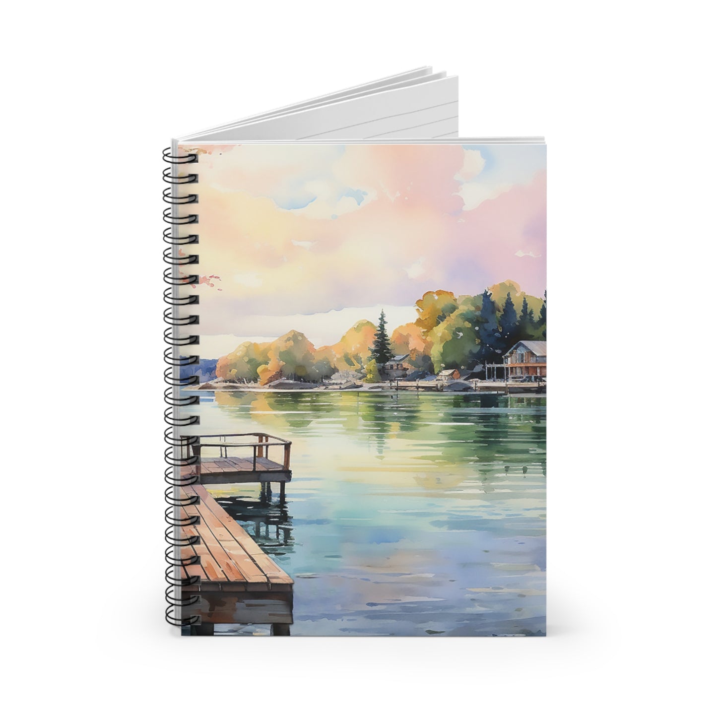 Lakeside Dreams: Journal of Tranquil Reflections Spiral Notebook - Ruled Line