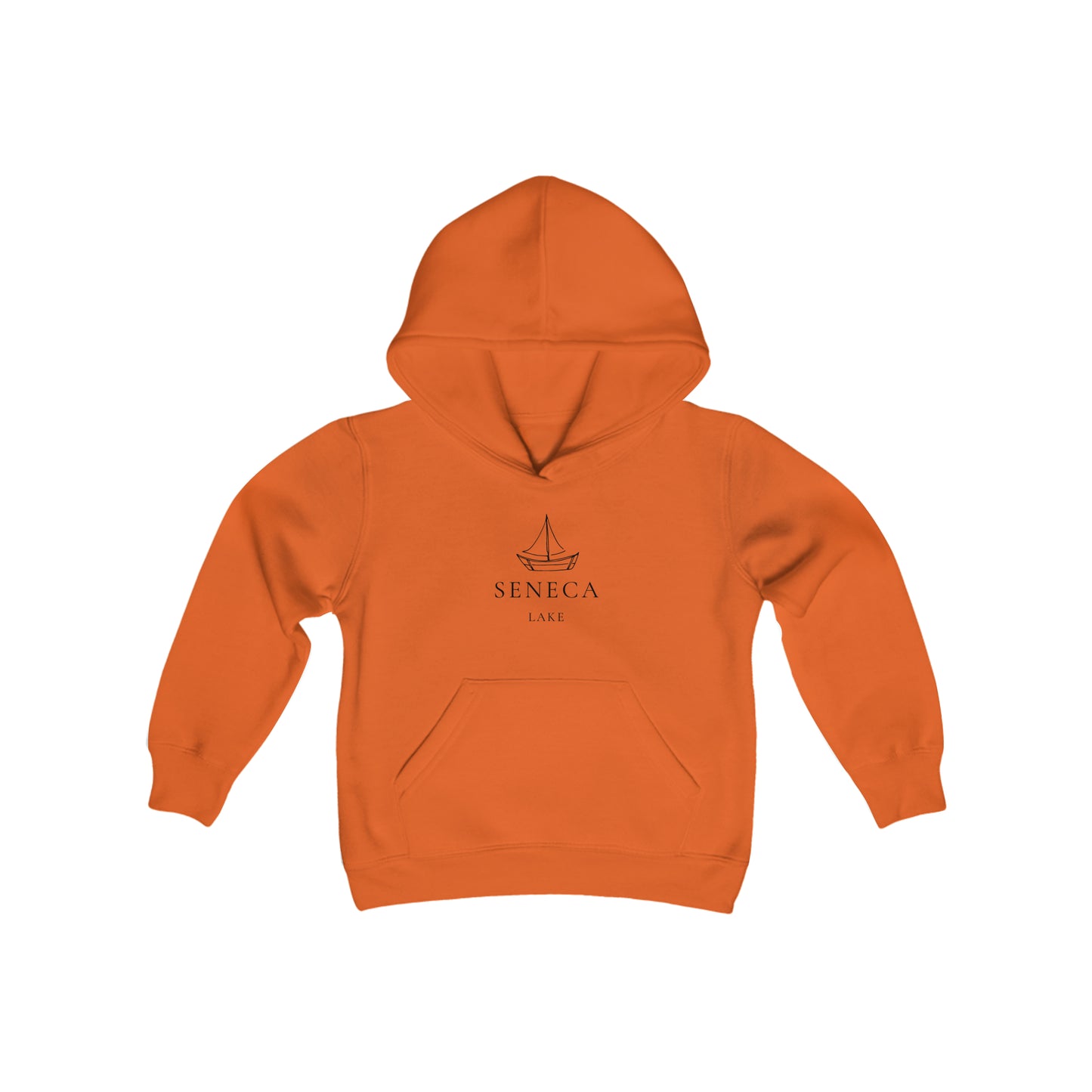 Seneca Lake Simple Sailboat Youth Hoodie