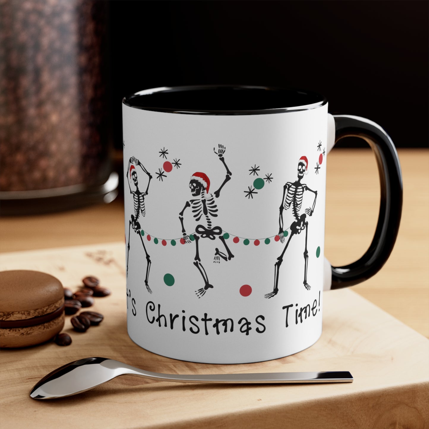 Christmas Mug, Dancing Skeletons interior accent Coffee Mug, 11oz coffee mug