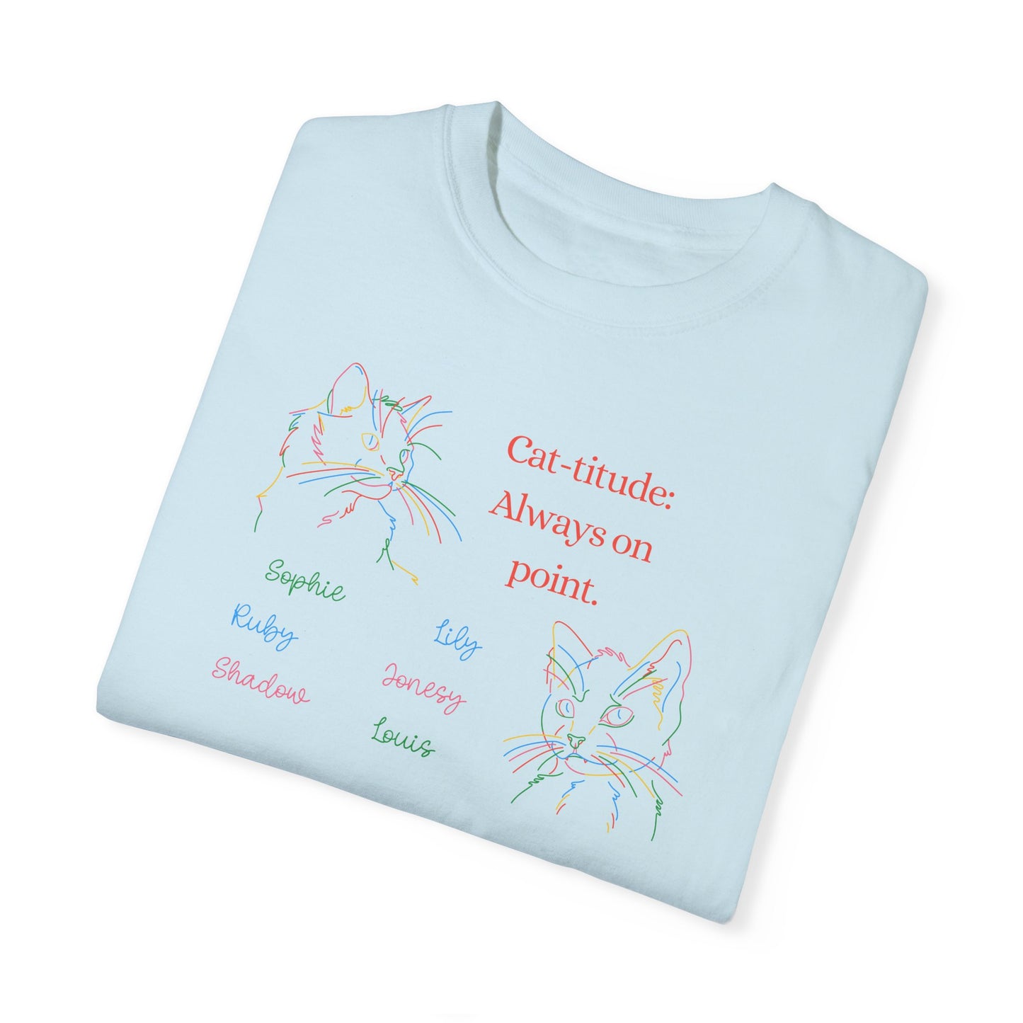 Colored Cats Unisex Garment-Dyed T-shirt