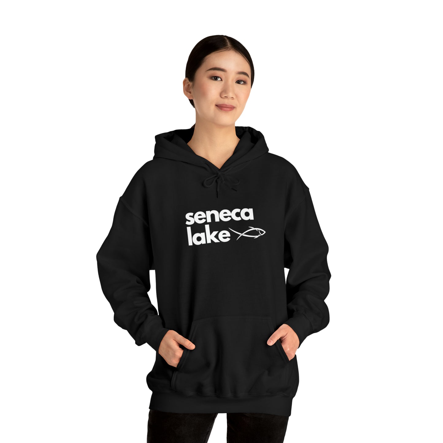 Seneca Lake Simple Fish Unisex Hoodie