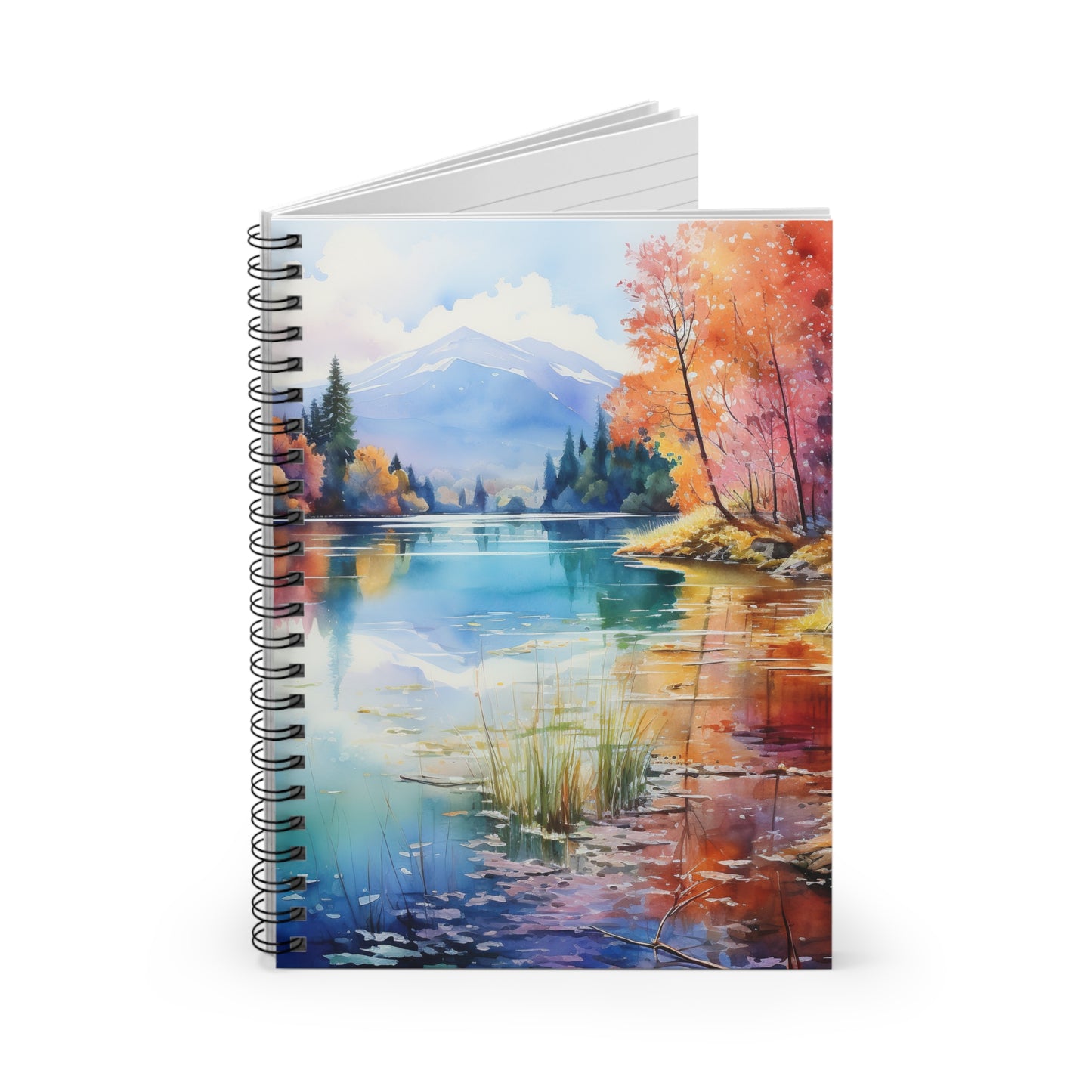 Colorful Lakeside Reflections Spiral Notebook - Ruled Line