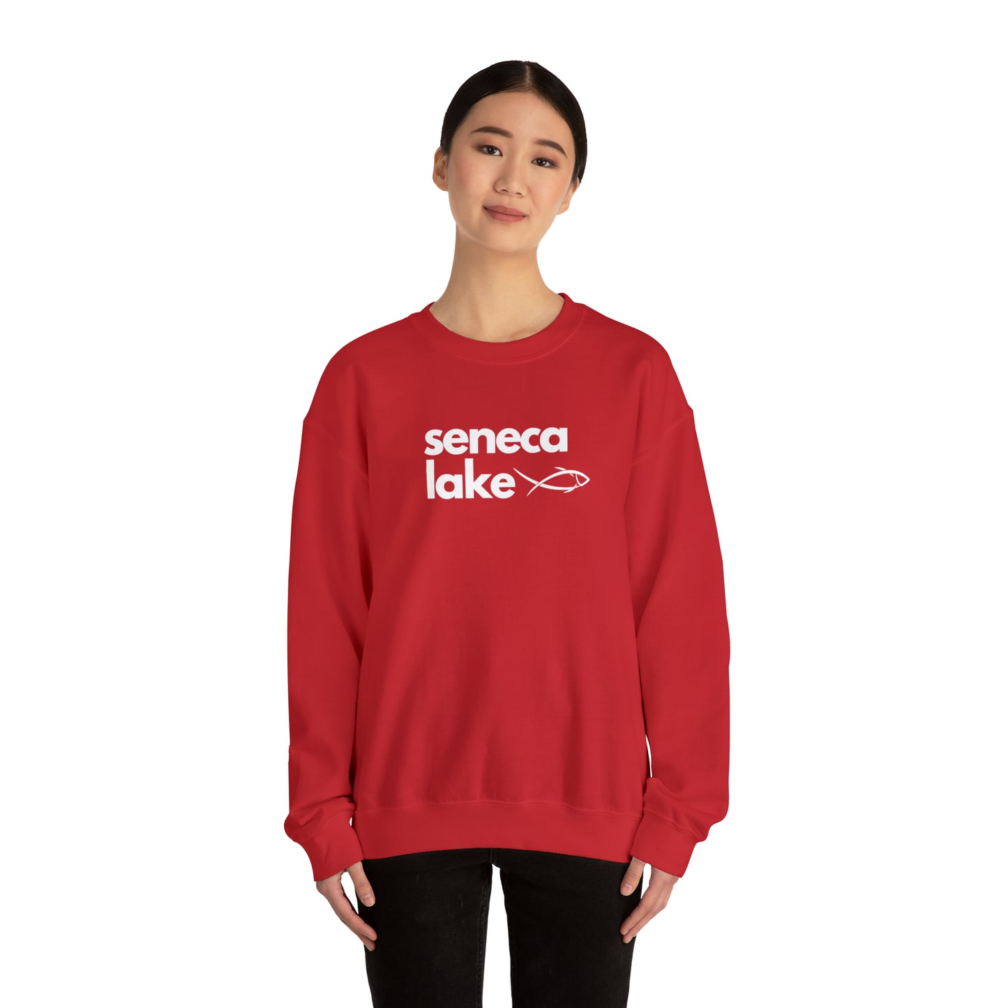 Seneca Lake Simple Fish Crewneck Sweatshirt