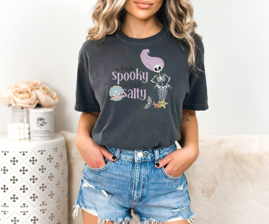 Halloween tshirt, Halloween beach tee, A Little Spooky A Little Salty t-shirt, Coastal Halloween