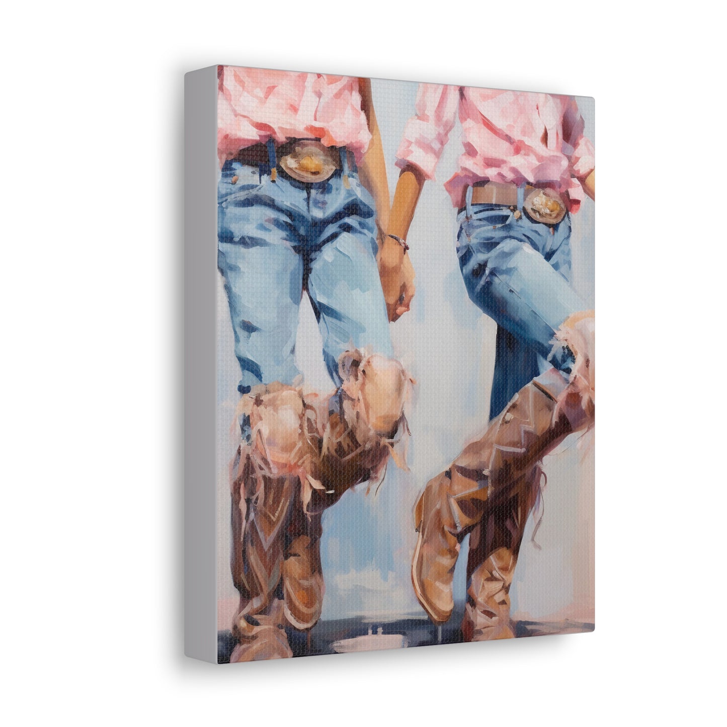 Coastal Cowgirl, Coastal Wall Decor, Cowgirl Companions: Sandy Strolls by the Sea canvas, various sizes