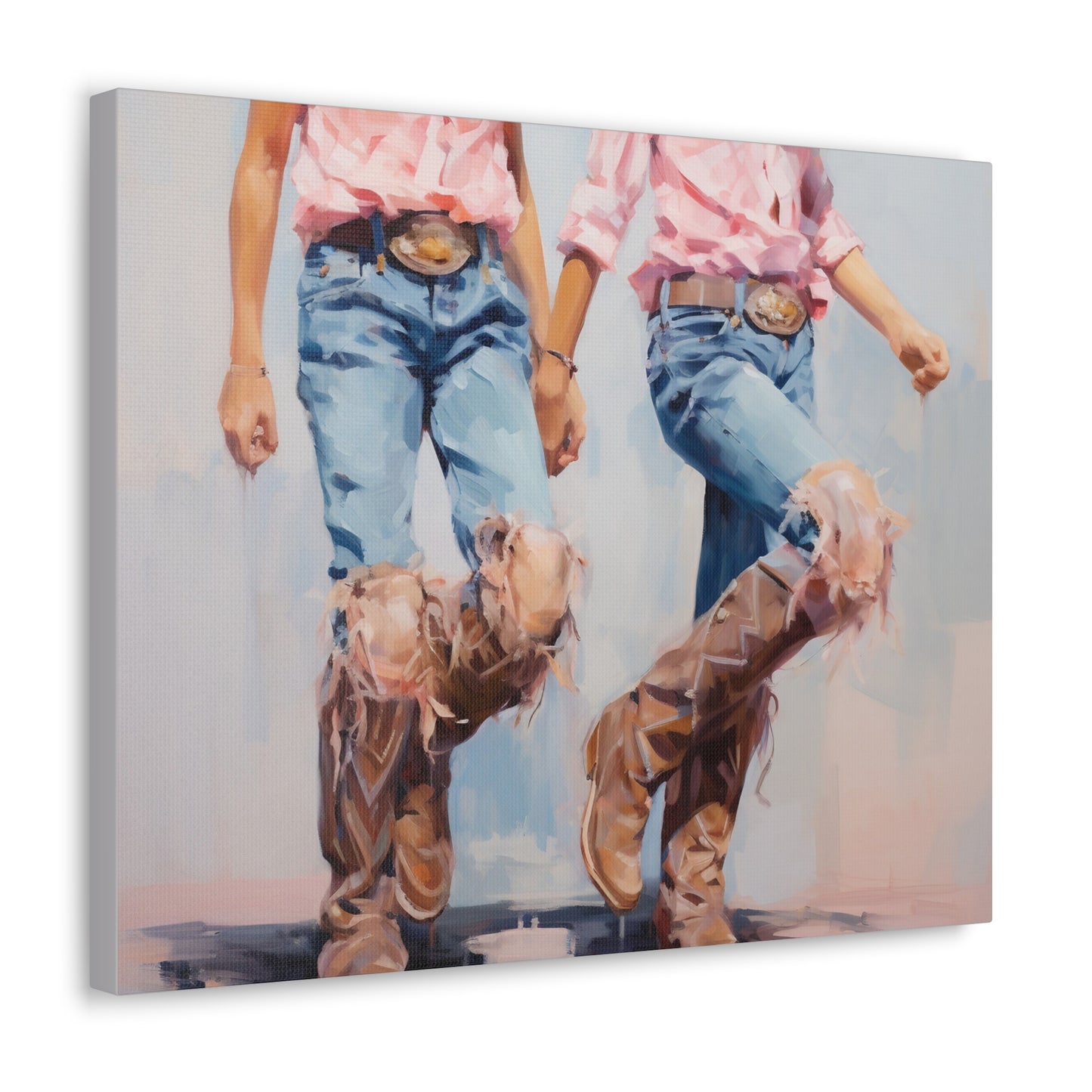 Coastal Cowgirl, Coastal Wall Decor, Cowgirl Companions: Sandy Strolls by the Sea canvas, various sizes