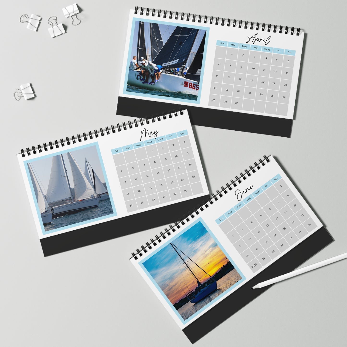 Sailing through the Year: A Sailboat Adventure 2024 Desk Calendar