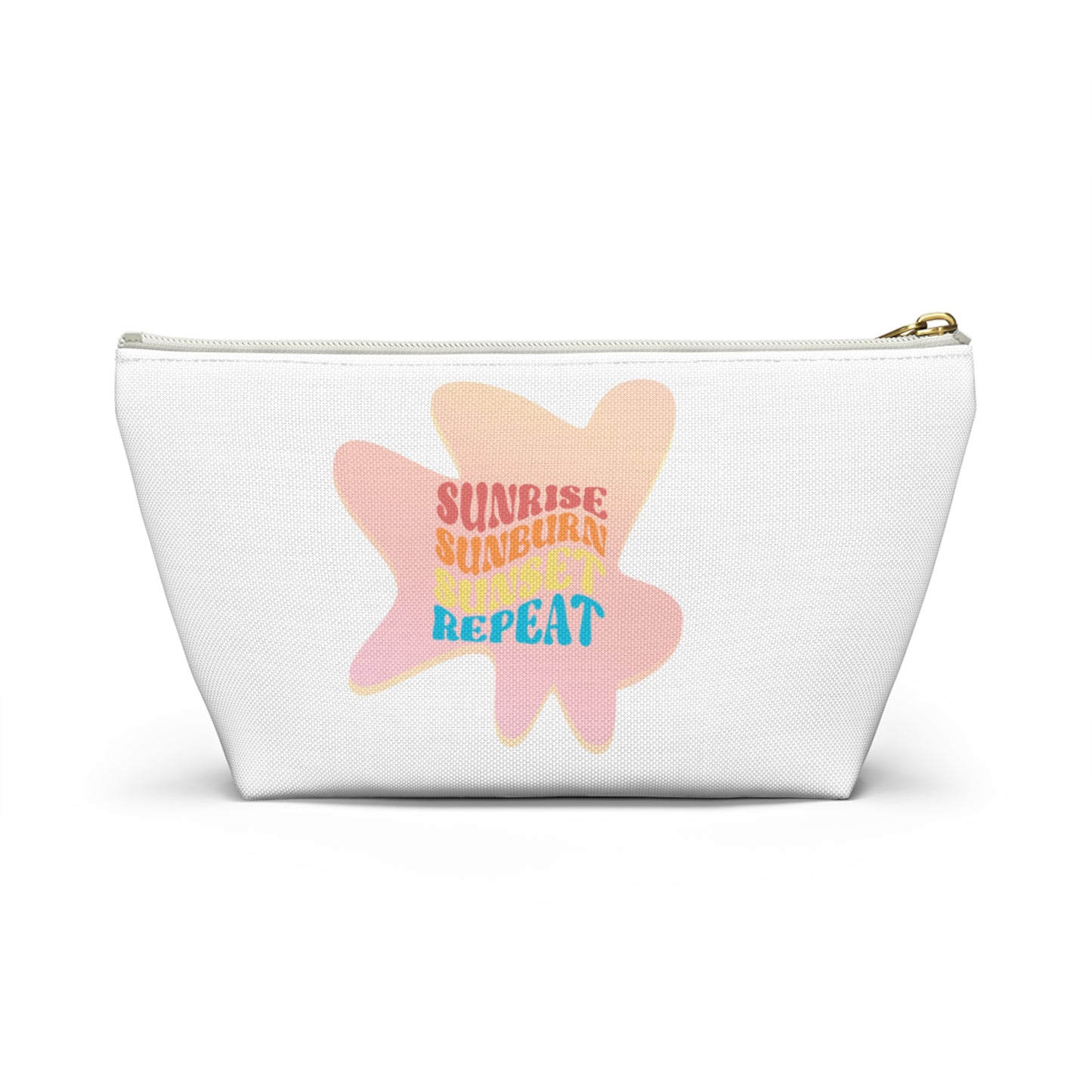 Sunrise, Sunburn, Sunset, Repeat accessory bag in pink and white