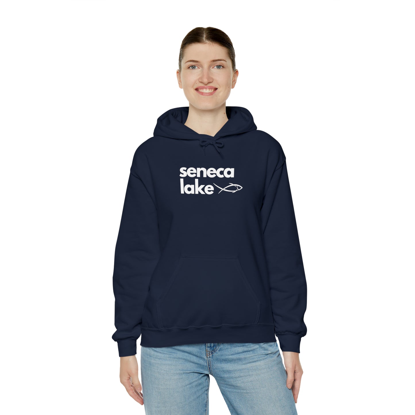 Seneca Lake Simple Fish Unisex Hoodie