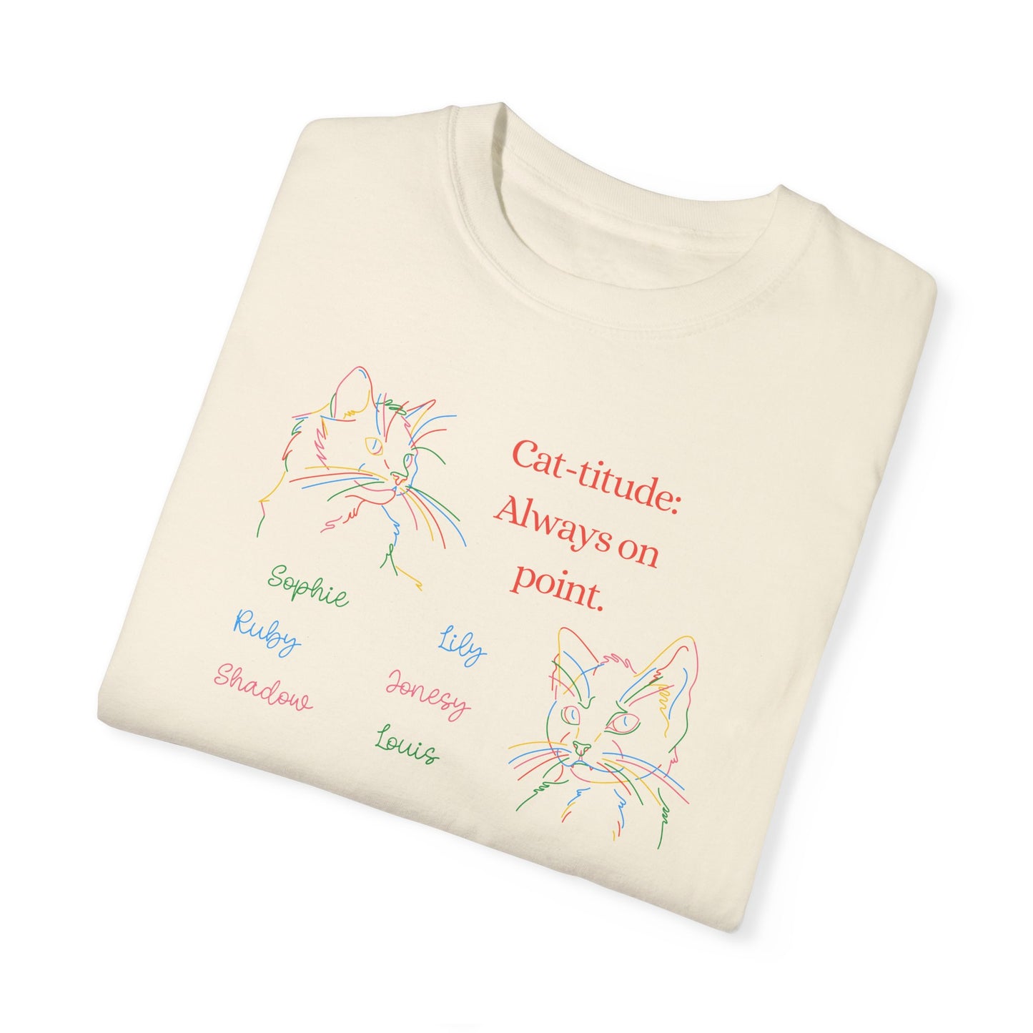 Colored Cats Unisex Garment-Dyed T-shirt