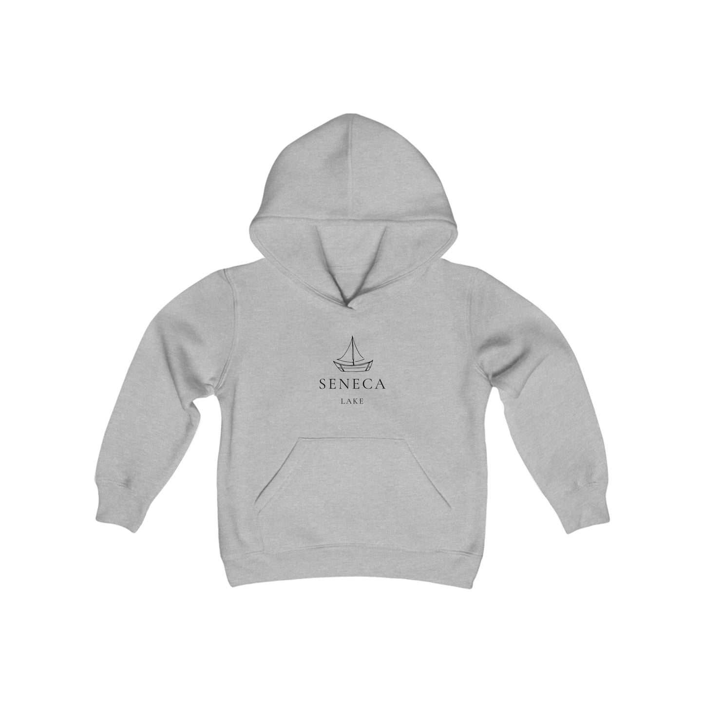 Seneca Lake Simple Sailboat Youth Hoodie