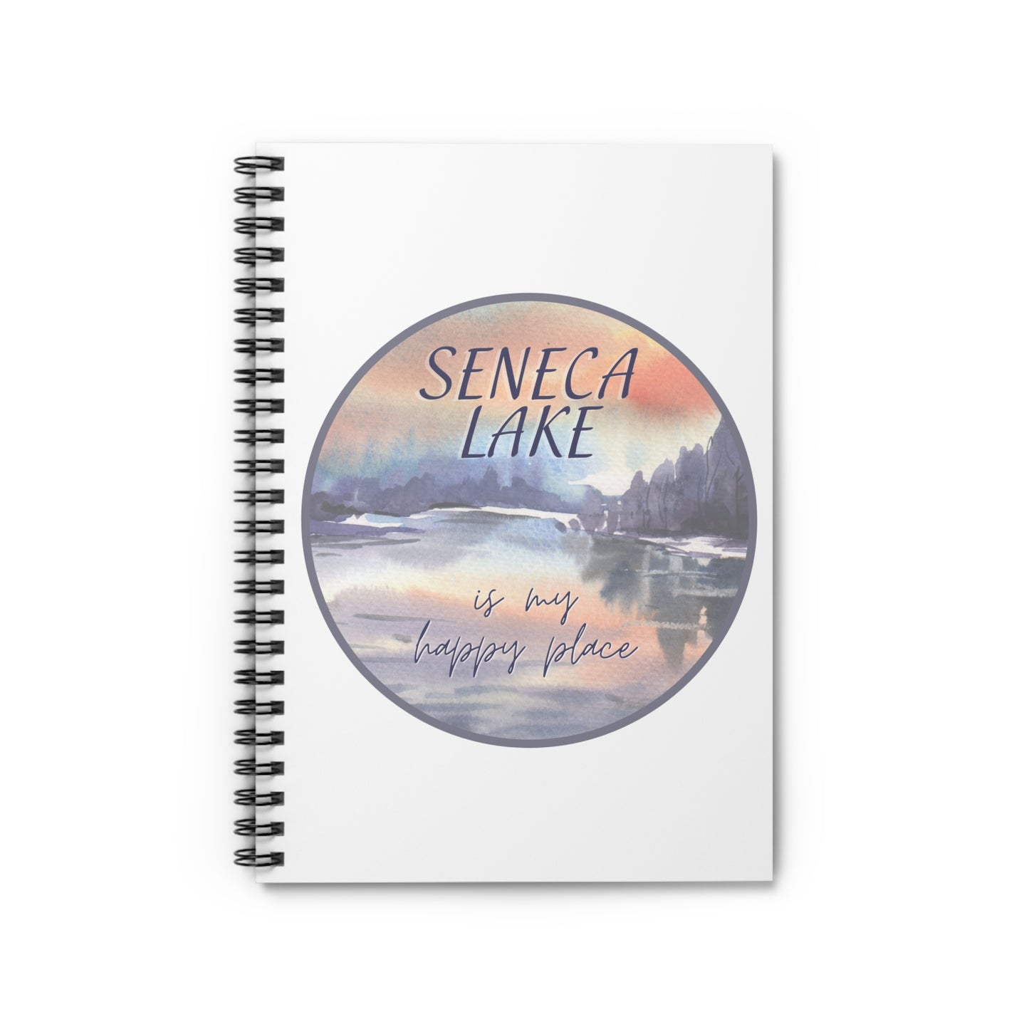 Spiral Notebook - Seneca Lake is My Happy Place watercolors