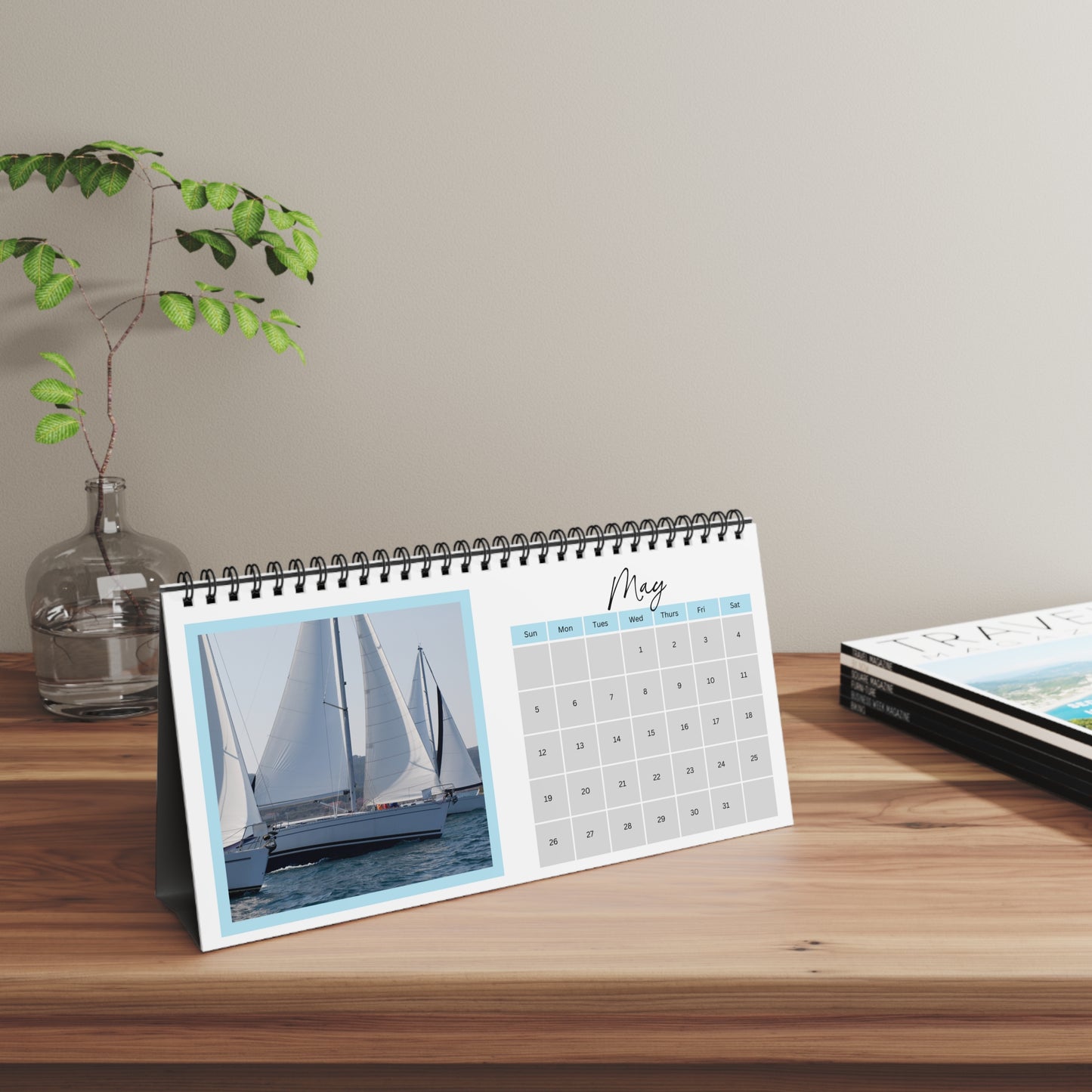 Sailing through the Year: A Sailboat Adventure 2024 Desk Calendar