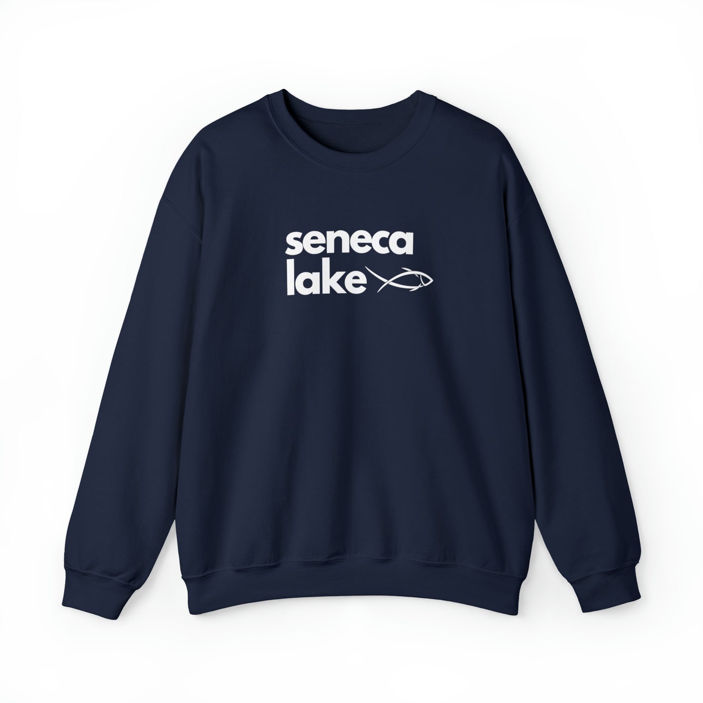 Seneca Lake Simple Fish Crewneck Sweatshirt