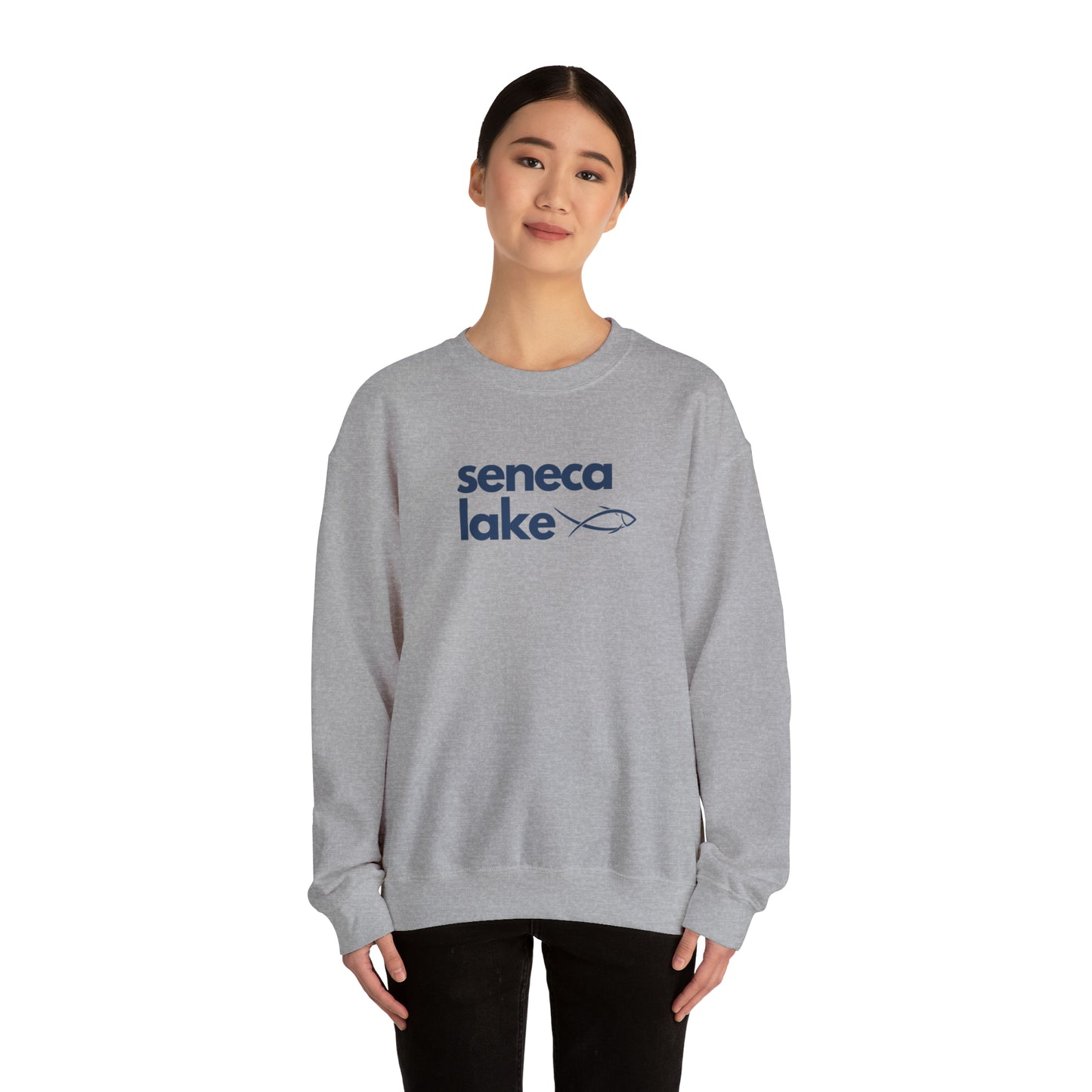 Seneca Lake Simple Fish Crewneck Sweatshirt