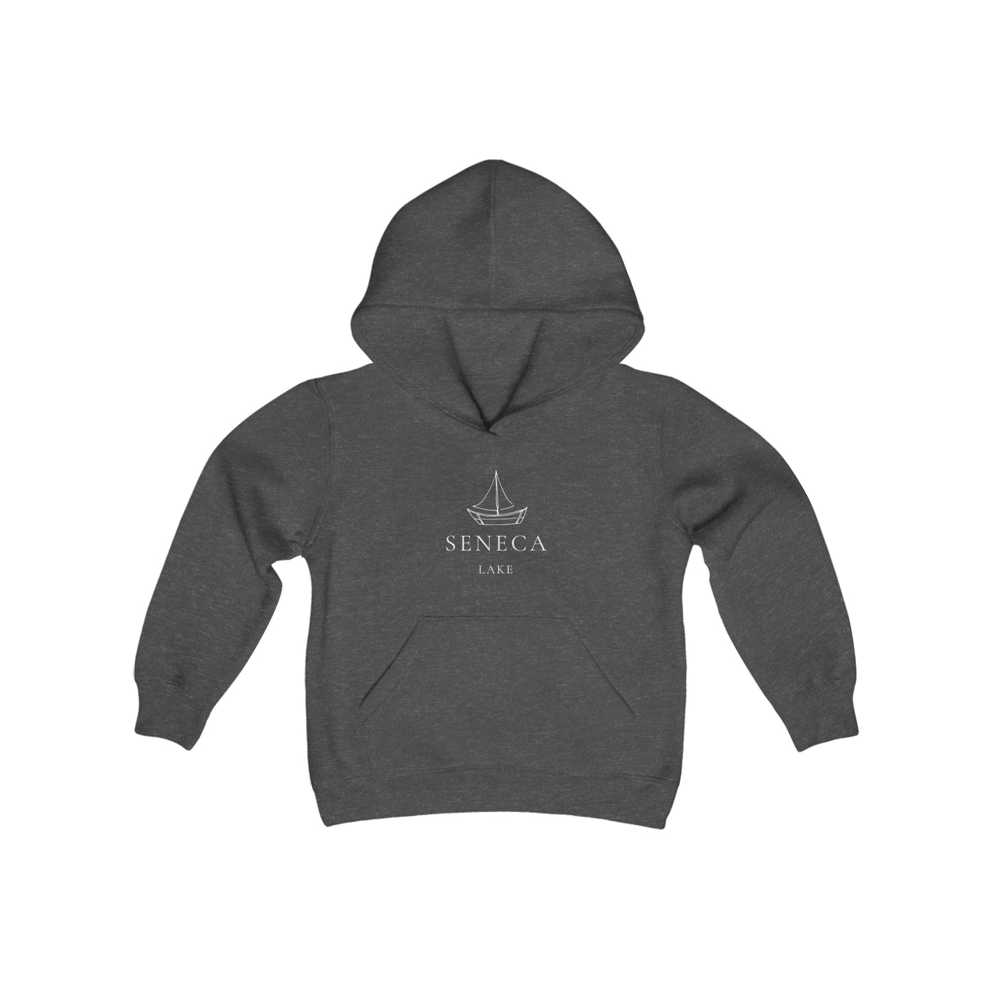 Seneca Lake Simple Sailboat Youth Hoodie