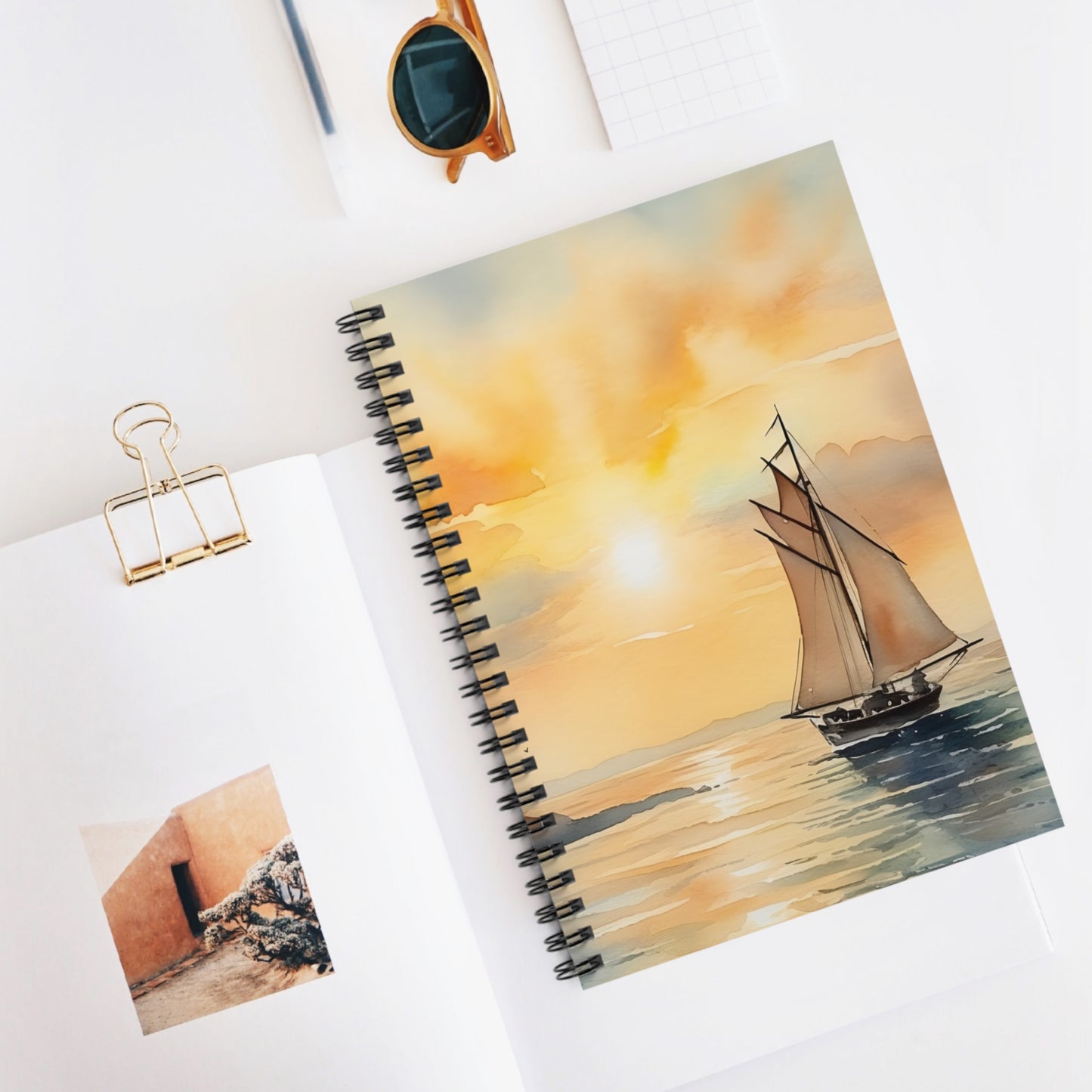 Nautical Elegance on a Crisp Morning Spiral Notebook - Ruled Line