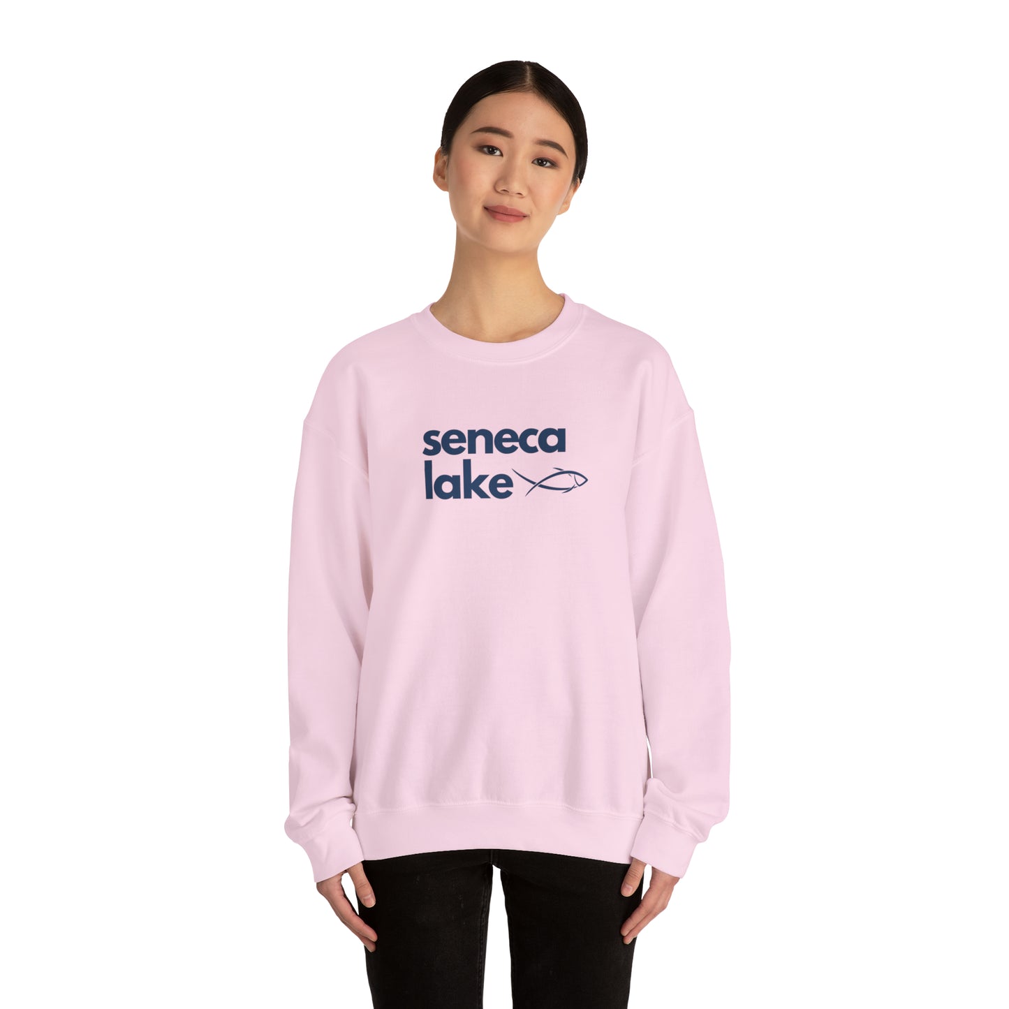 Seneca Lake Simple Fish Crewneck Sweatshirt