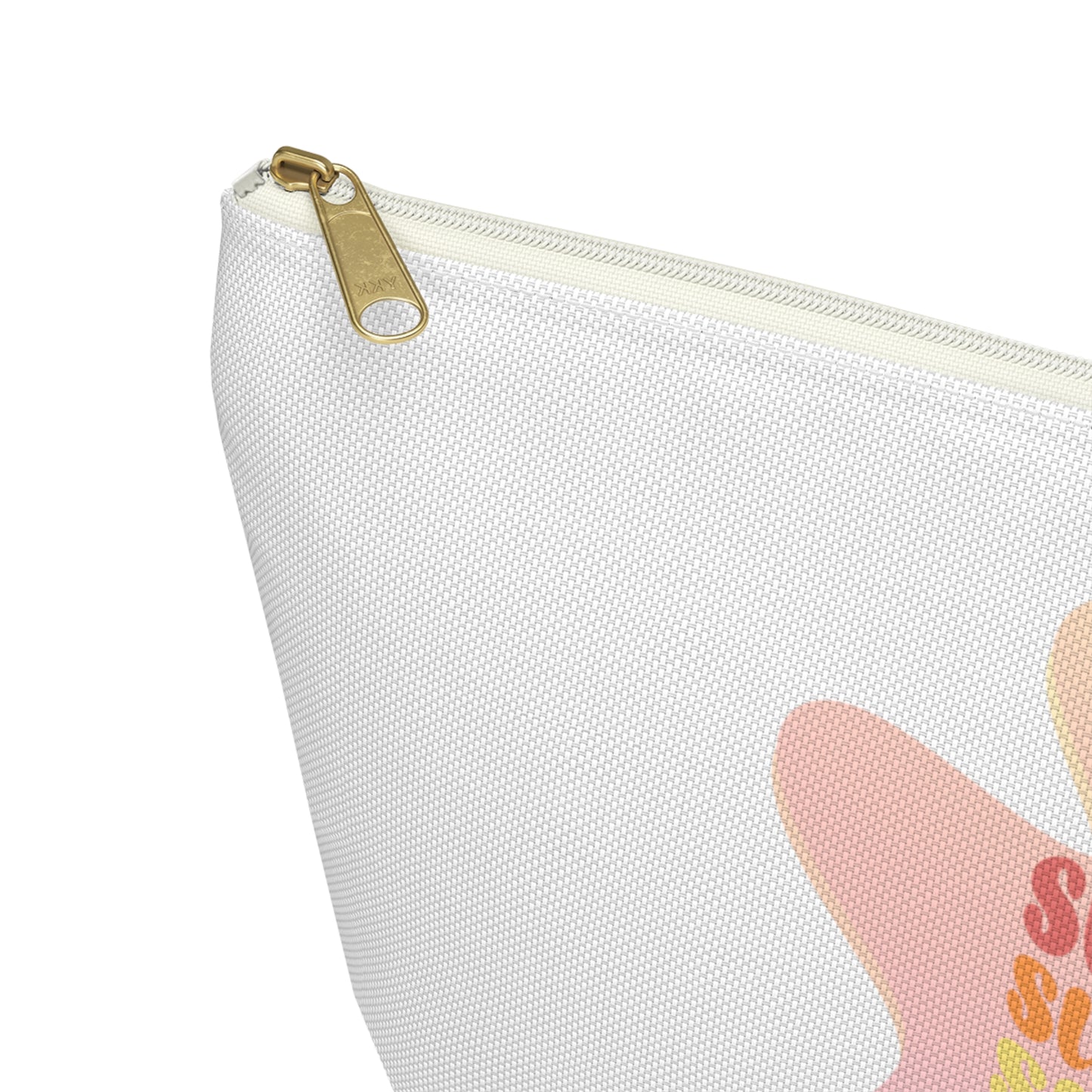 Sunrise, Sunburn, Sunset, Repeat accessory bag in pink and white