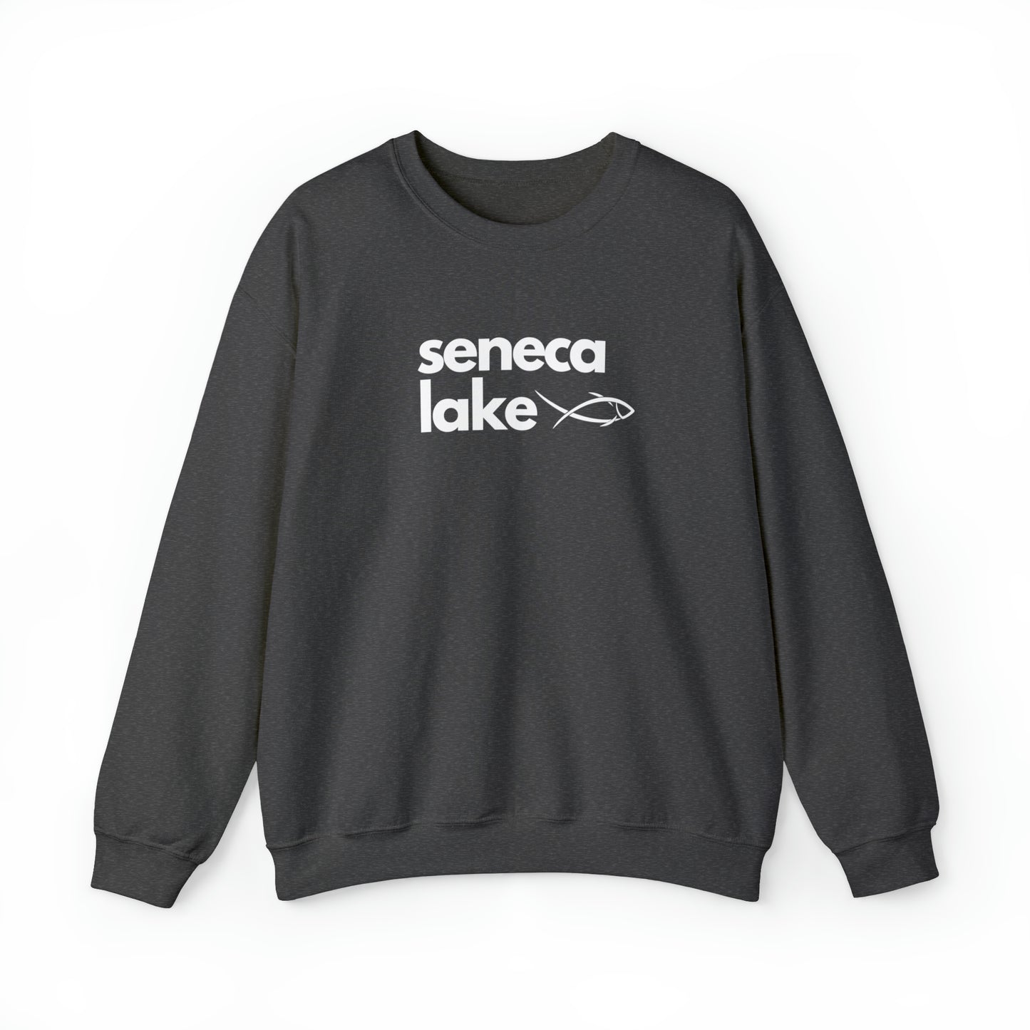 Seneca Lake Simple Fish Crewneck Sweatshirt