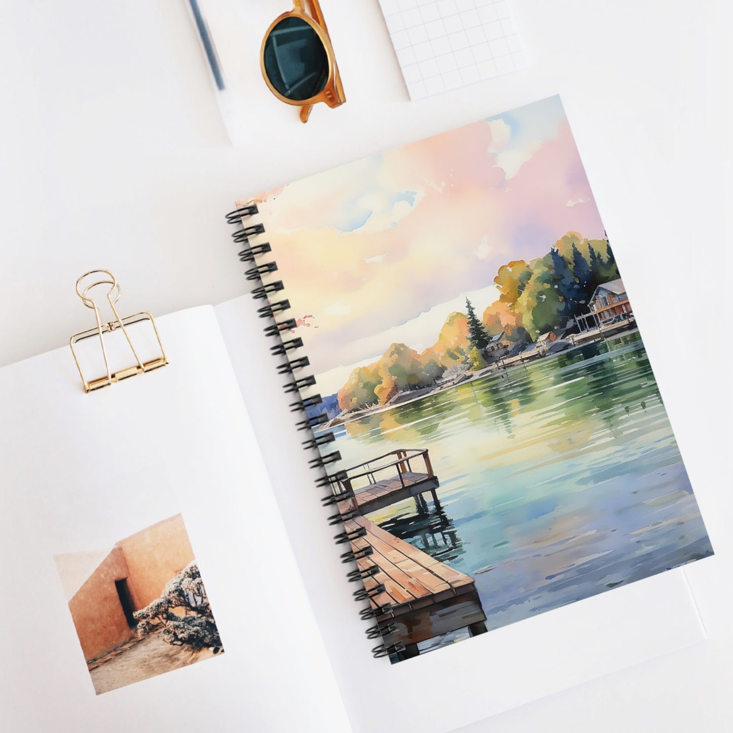 Lakeside Dreams: Journal of Tranquil Reflections Spiral Notebook - Ruled Line