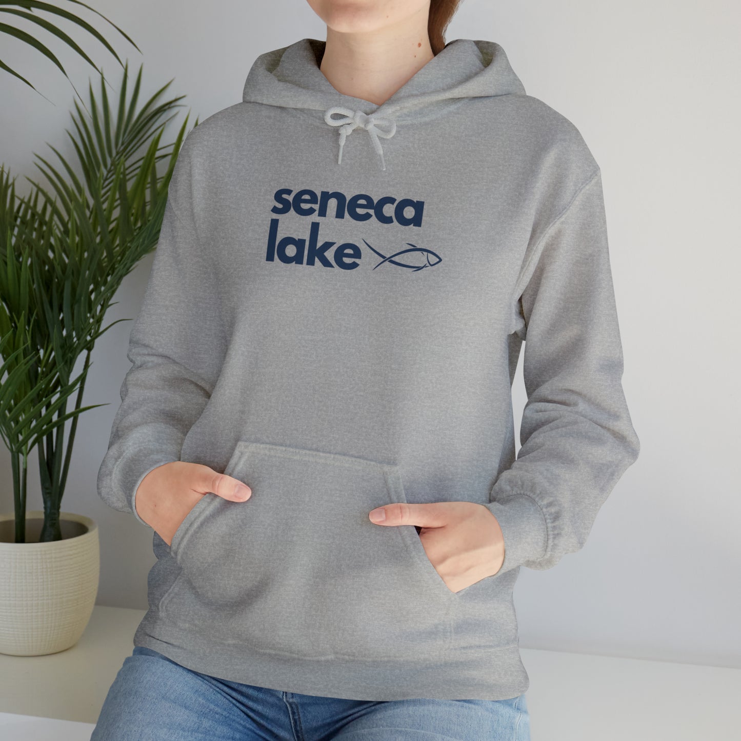 Seneca Lake Simple Fish Unisex Hoodie