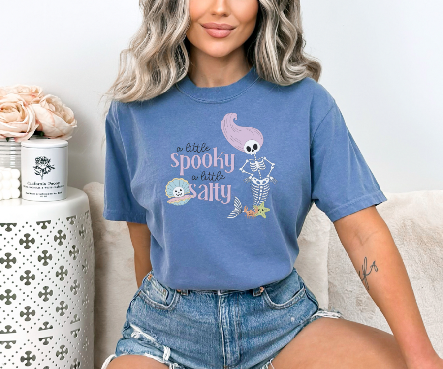 Halloween tshirt, Halloween beach tee, A Little Spooky A Little Salty t-shirt, Coastal Halloween