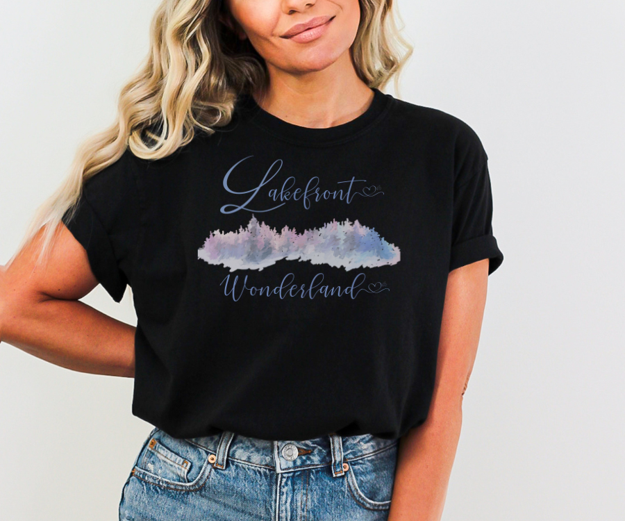 Winter Holiday T-shirt, Lakefront Wonderland tee