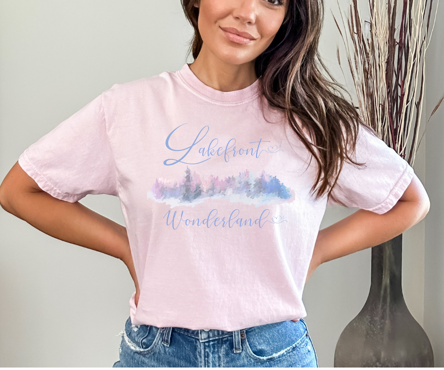 Winter Holiday T-shirt, Lakefront Wonderland tee