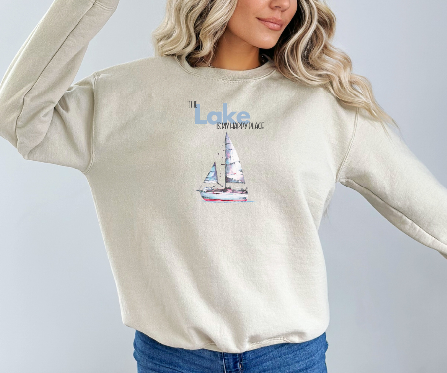 The Lake is My Happy Place Crewneck Sweatshirt