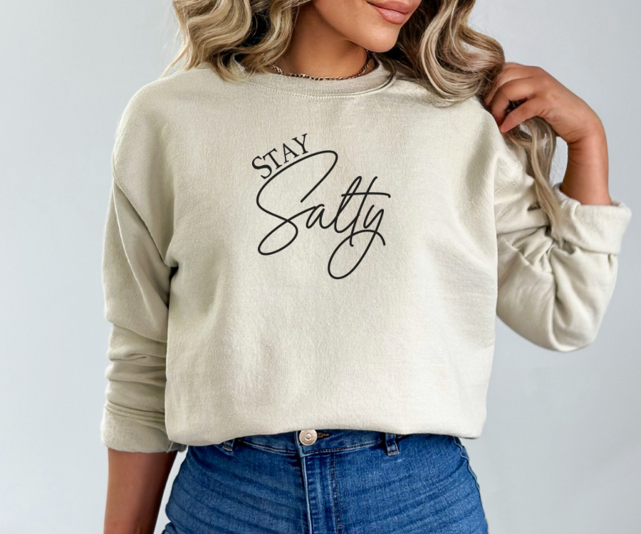 Beach sweatshirt, crewneck Sweatshirt, Stay Salty sweatshirt