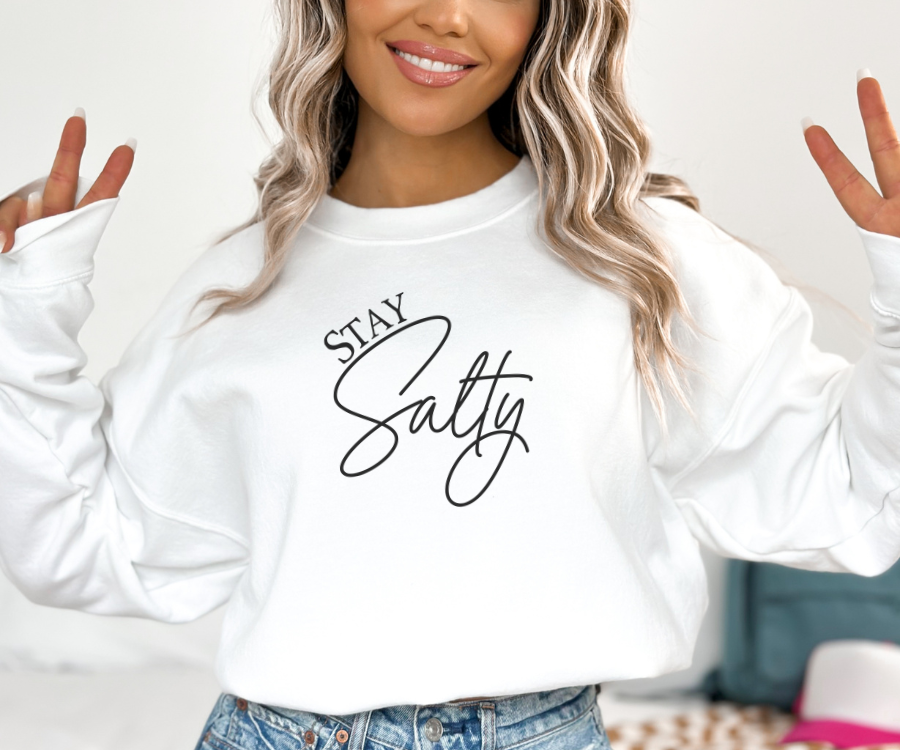 Beach sweatshirt, crewneck Sweatshirt, Stay Salty sweatshirt