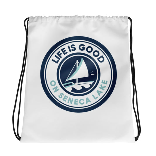 Drawstring bag - Seneca Life is Good Sailboat 1