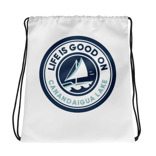 Drawstring bag - Canandaigua Life is Good Sailboat 1