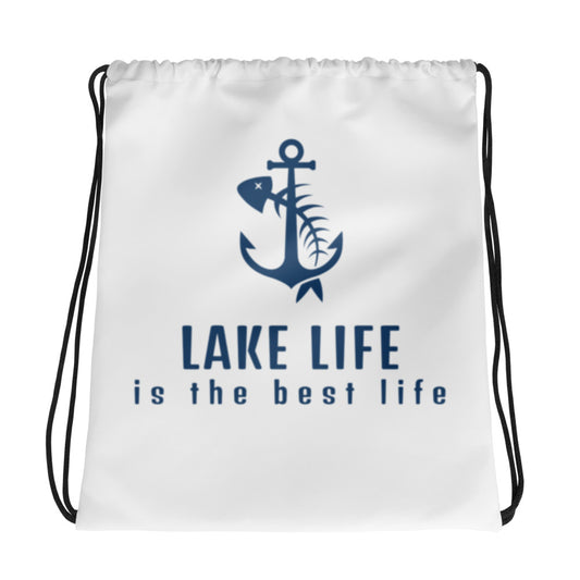 Drawstring bag - Lake Life is the Best Life Anchor