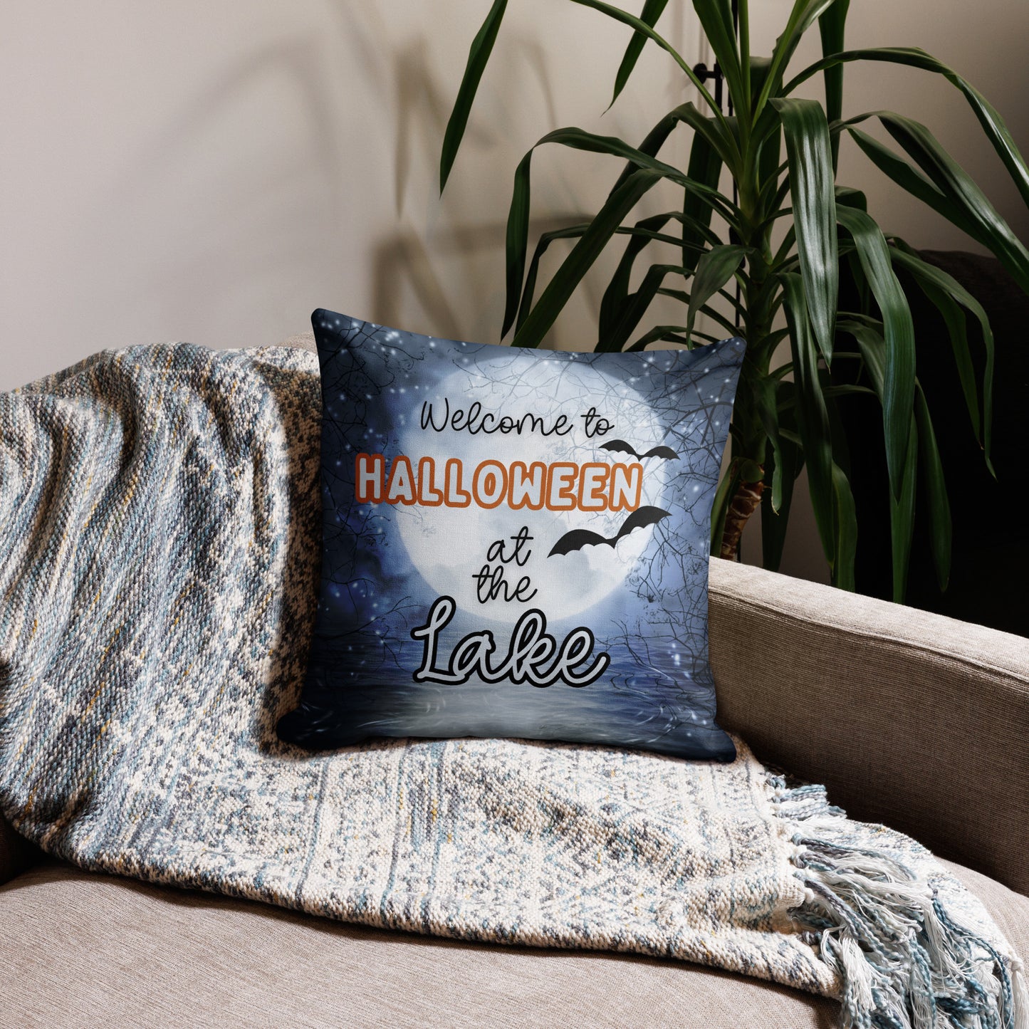 Welcome to a Batty Halloween at the Lake Premium Pillow