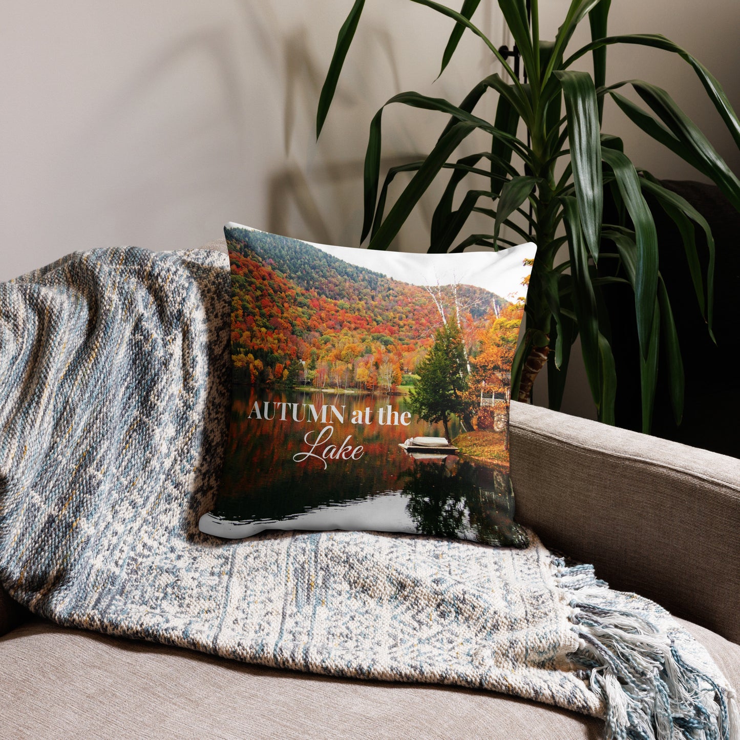 Autumn Colors at the Lake Premium Pillow