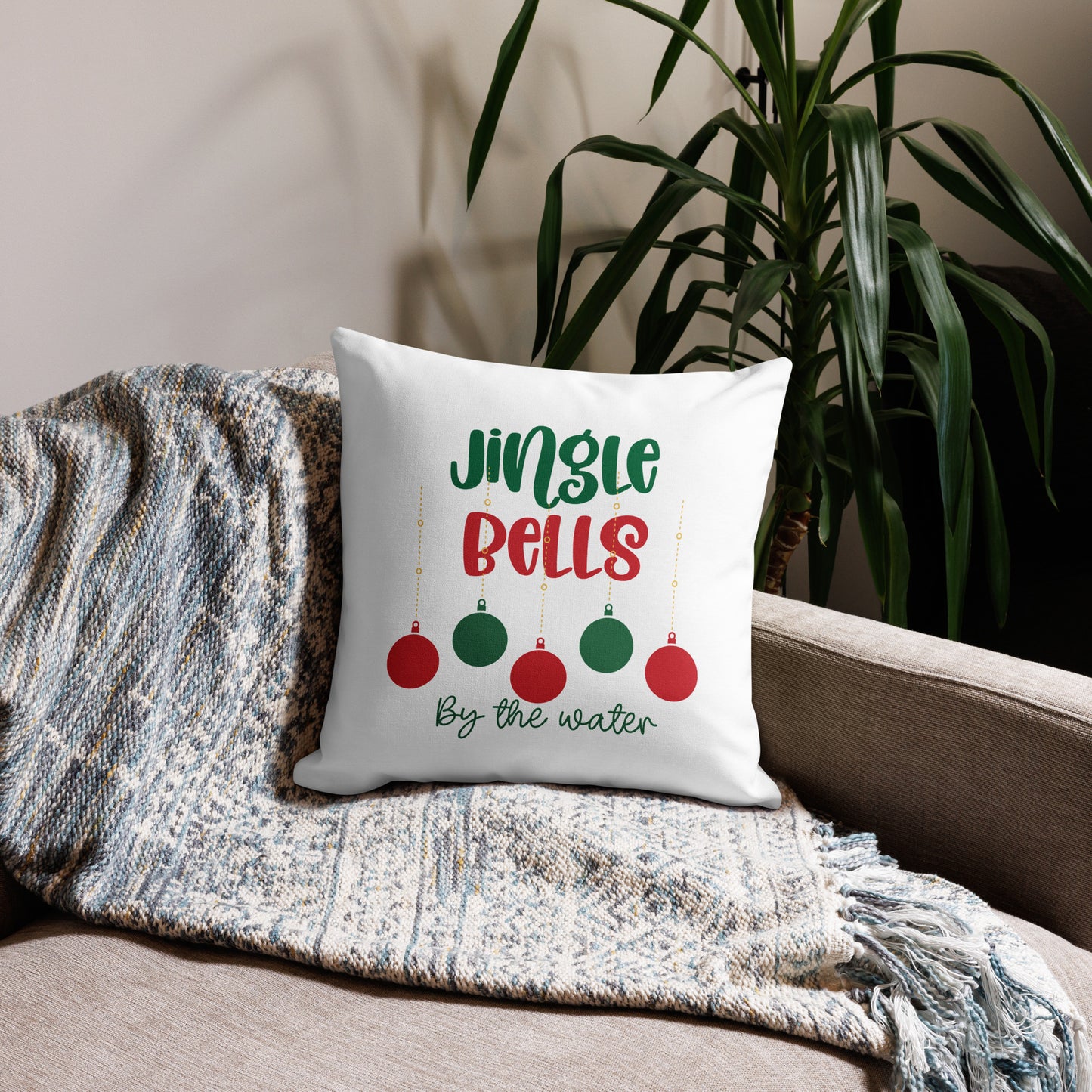 Holiday Pillow, Christmas Pillow, Jingle Bells by the Water