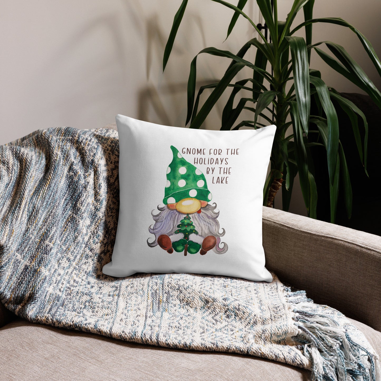 Holiday Decor, Gnome for the Holidays Throw Pillow