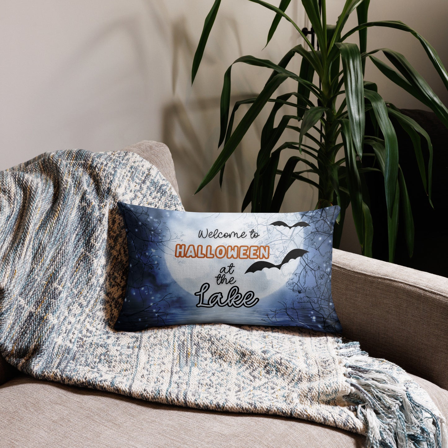 Welcome to a Batty Halloween at the Lake Premium Pillow