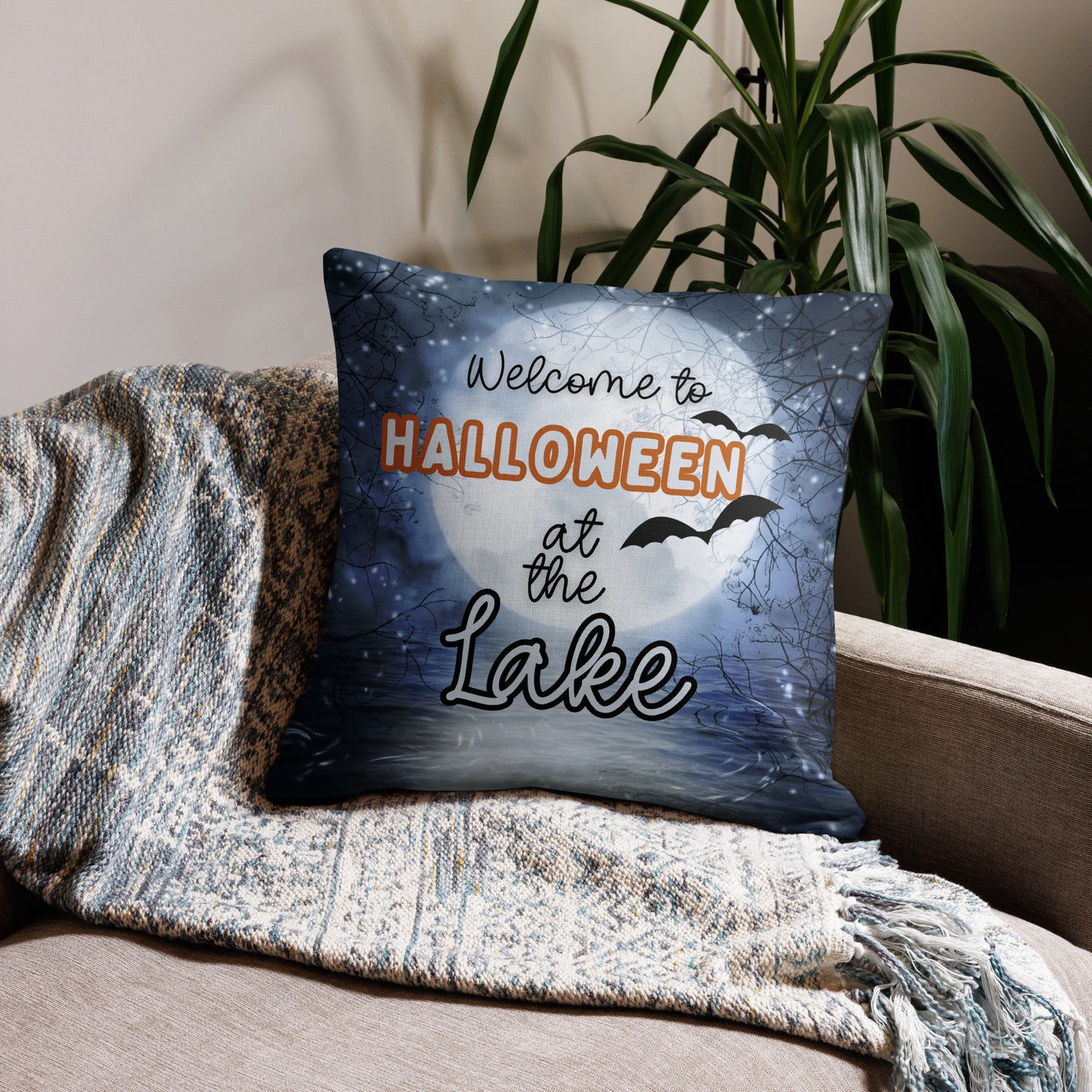 Welcome to a Batty Halloween at the Lake Premium Pillow