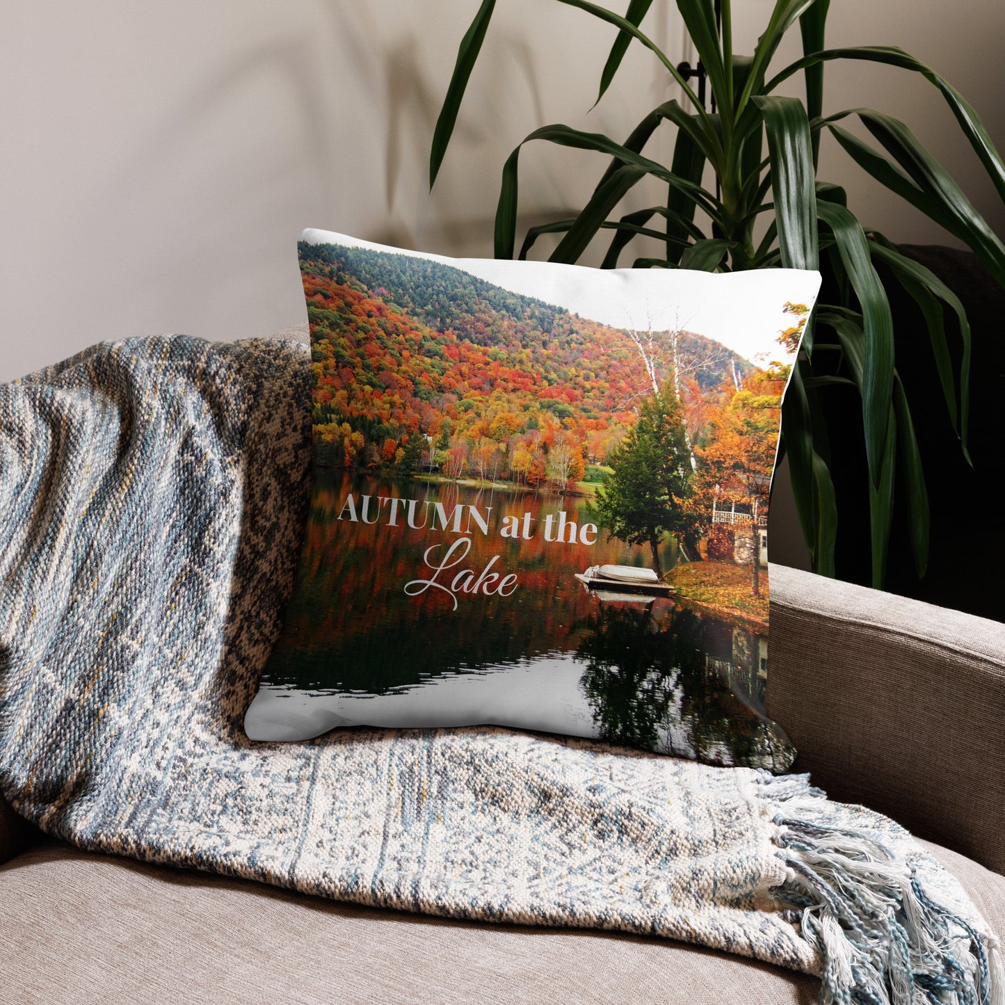 Autumn Colors at the Lake Premium Pillow