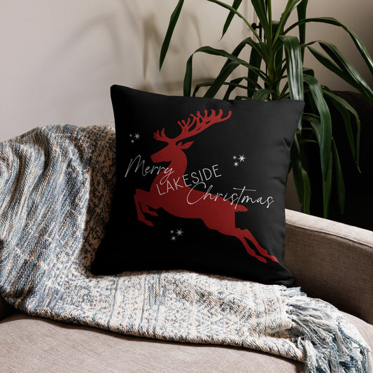 Christmas Pillow, Holiday Pillow, Seasonal Decor, Merry Lakeside Christmas!