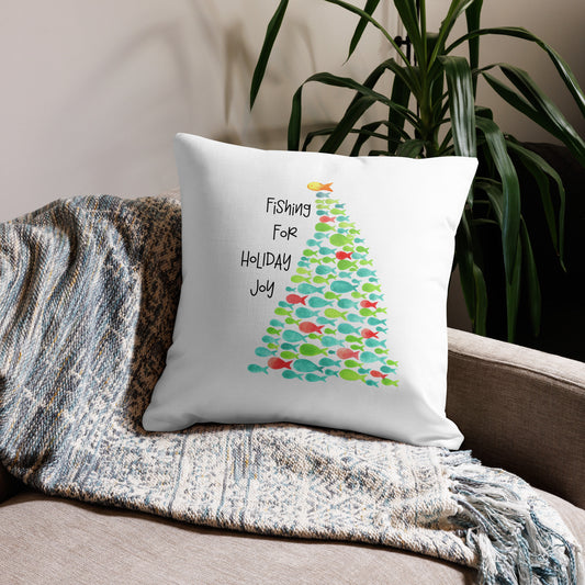 Holiday Pillow, Christmas Pillow, Fishing for Holiday Joy!