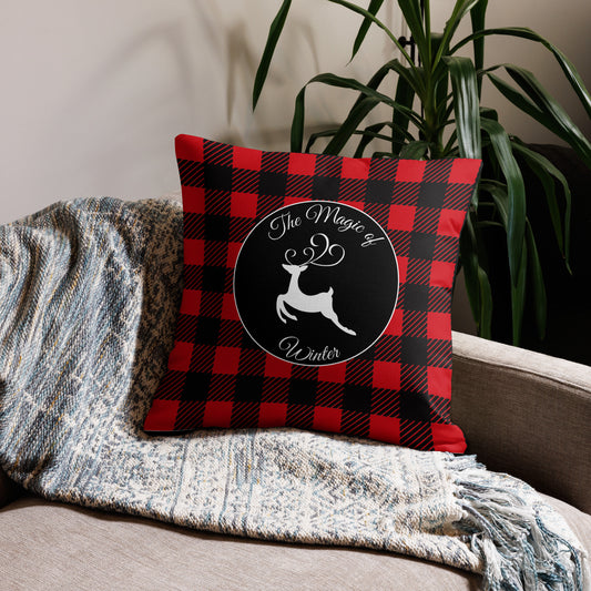 Buffalo Plaid Holiday Pillow, Winter Pillow