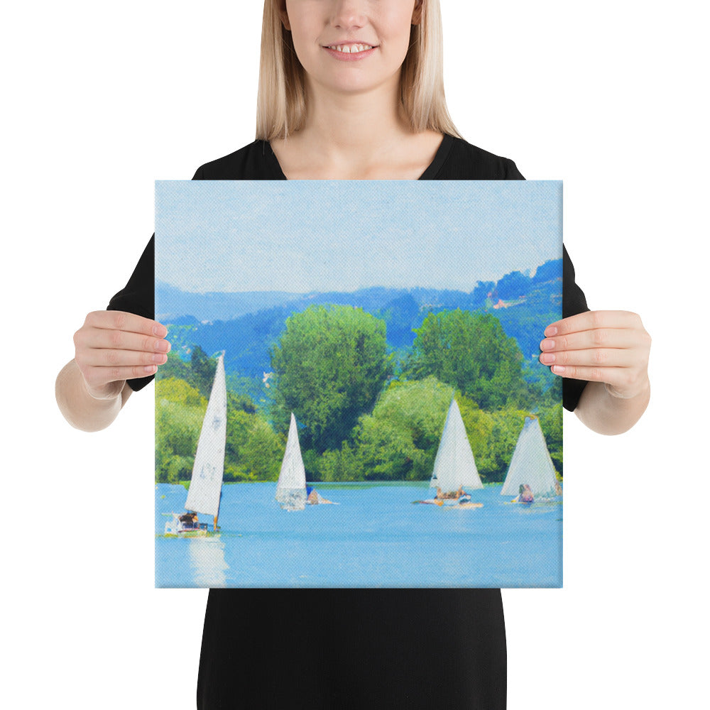 Sailboats on a Sunny Day Canvas