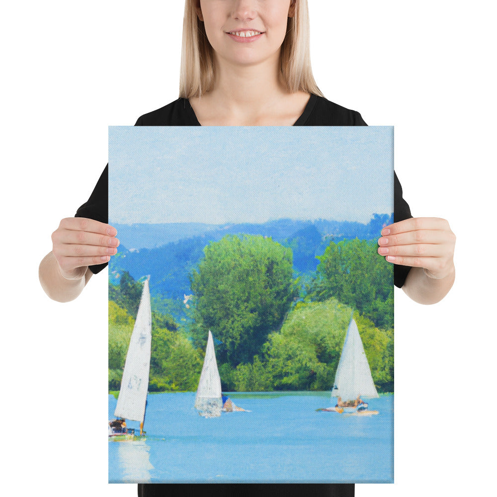 Sailboats on a Sunny Day Canvas