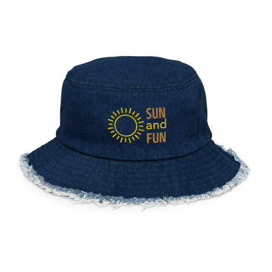 Distressed denim bucket hat - Sun and Fun