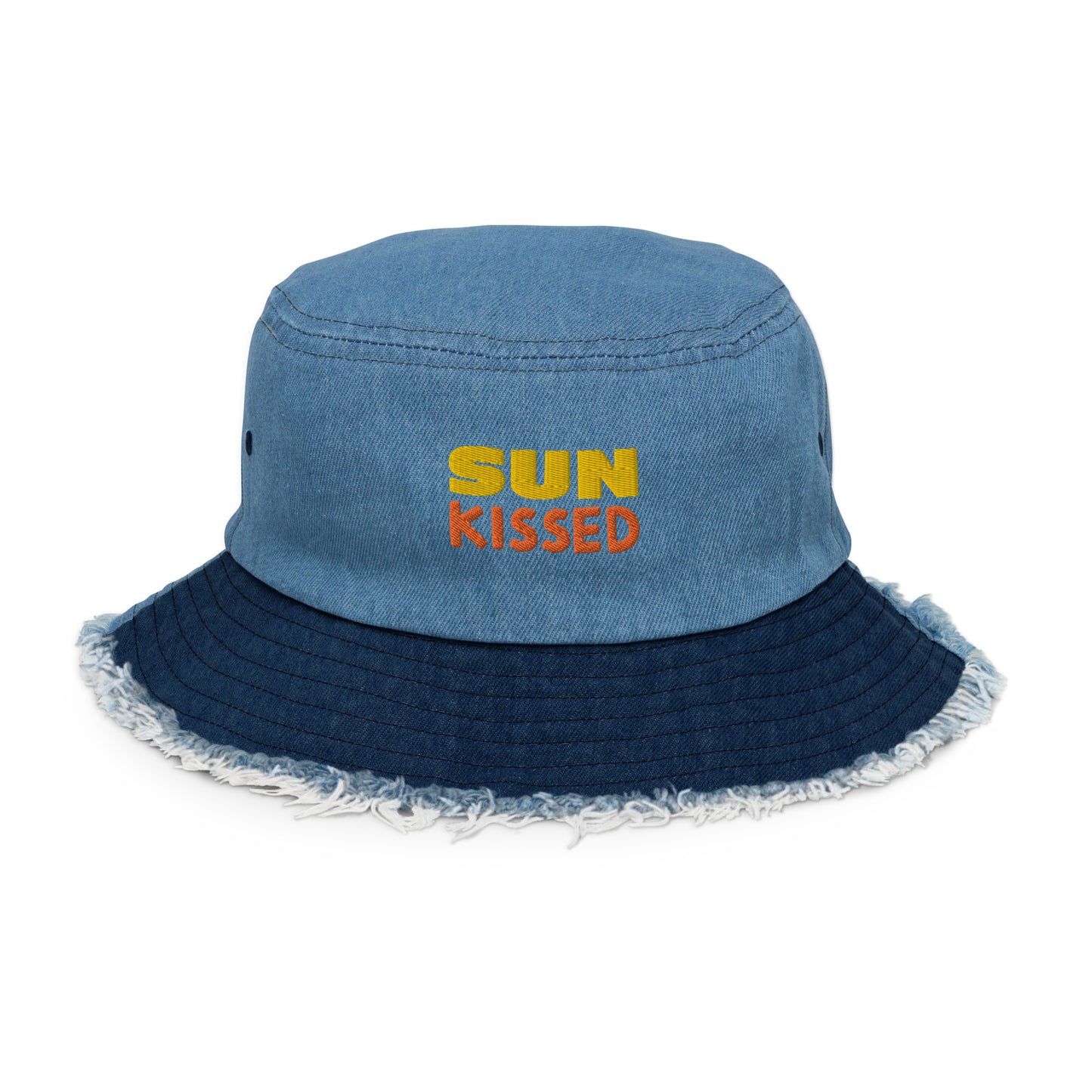 Distressed denim bucket hat - Sun Kissed