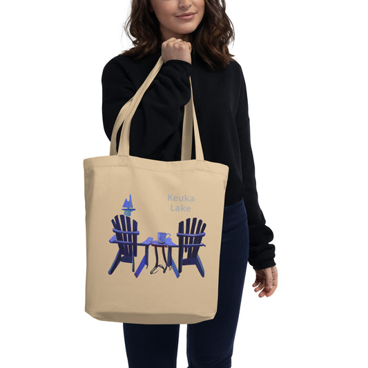 Eco Tote Bag - Keuka Lake Adirondack & Sailboat